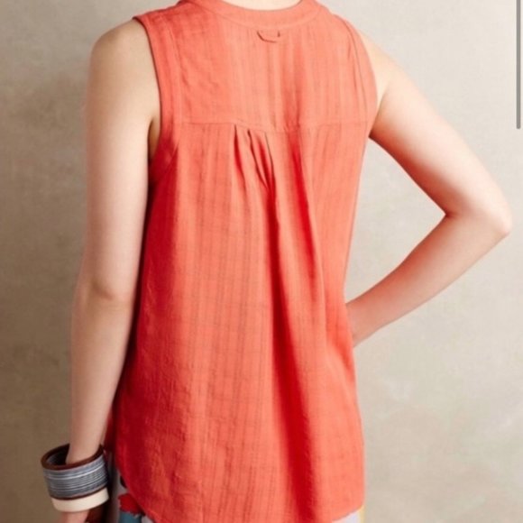 Relaxed Bohemian Orange Tank from Anthropologie - Picture 6 of 6